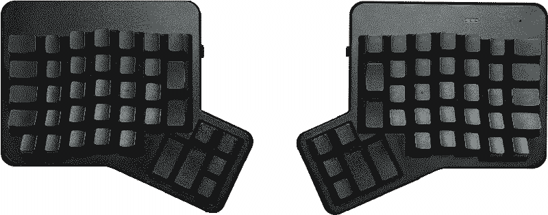 ergodox ez keyboard with blank black keycaps